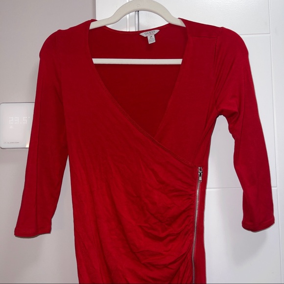 Guess red wrap dress sz small - Picture 2 of 4